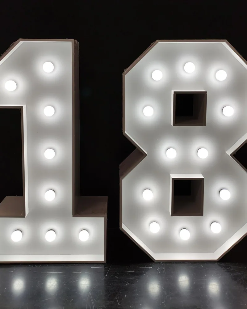 Podświetlane cyfry LED 18 na osiemnaste urodziny
